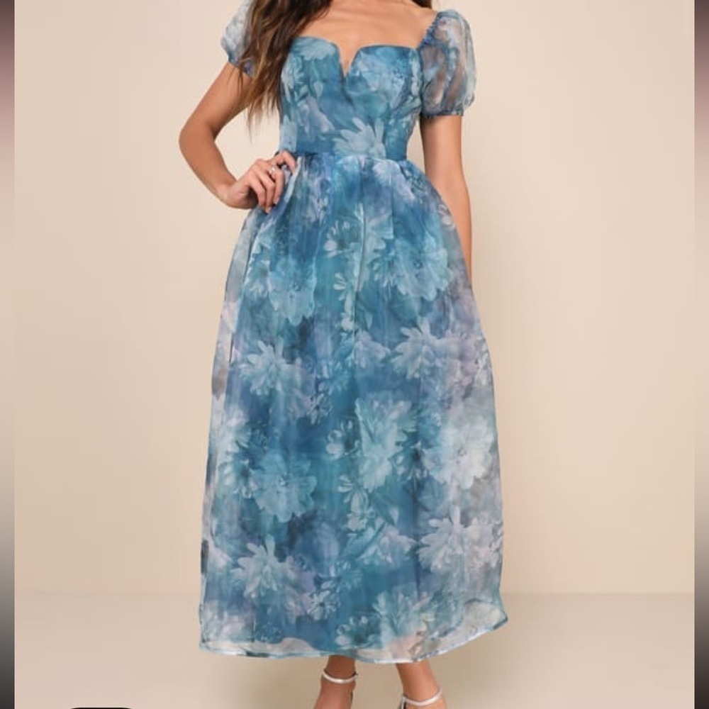 Blue/Green Floral Dress